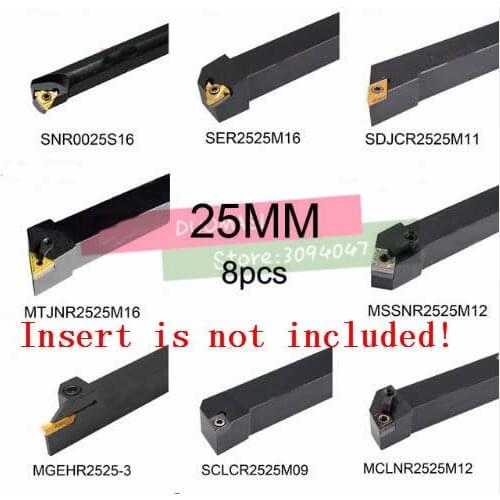 25mm 8pcs Lathe cutting tool set, the most useful cutter set, 8pcs turning tool set to make your work easier