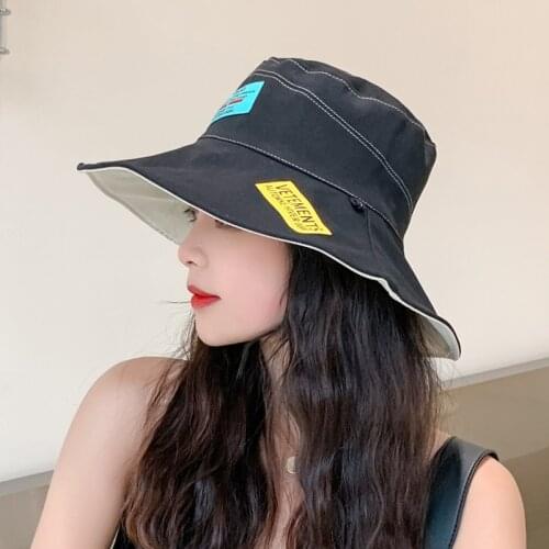 New Fashion Women Bucket Hats Kpop Style Cotton Summer Cap For Women Outdoor Street Sunscreen Sun Hat Female Panama Cap