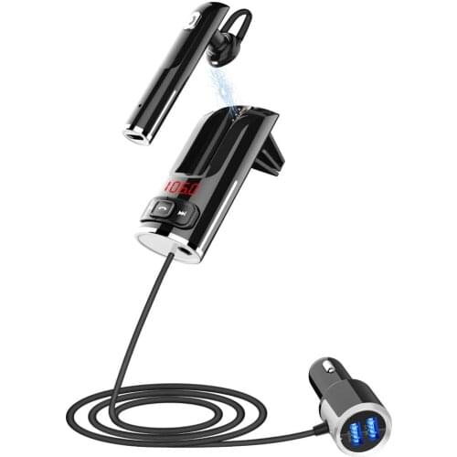 VR Robot Bluetooth 5.0 FM Transmitter Handsfree Car Kit Wireless Car MP3 Audio Player With 3.5mm Jack Port QC3.0 Fast Charger