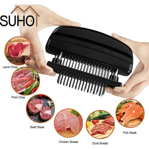 Creative Meat Tenderizer 48 Stainless Steel Ultra Sharp Needle Blades Best For Tenderizing BBQ Marinade Kitchen Cooking Tool