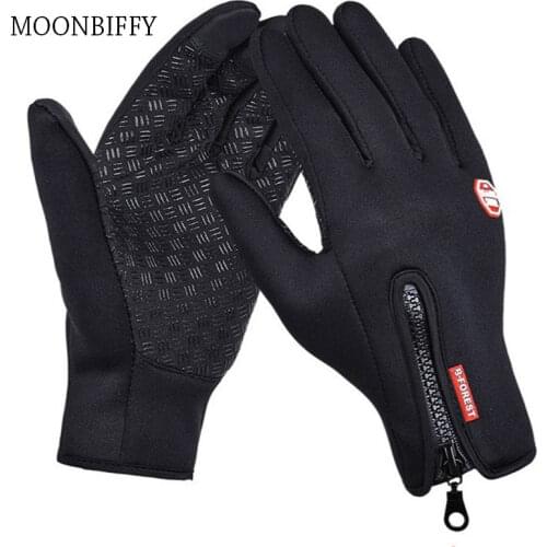 Winter Warm Ski Mens Gloves Women Cycling Touch Screen Waterproof Splash-proof Windproof Fashion Black Gloves Ladies Non-Slip