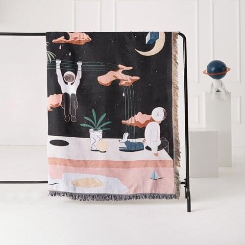 Nordic Throw Blanket Multifunction Space Travel Decoration Slipcover Cobertor Sofa Bed Non-slip Stitching Soft Sheet Blankets