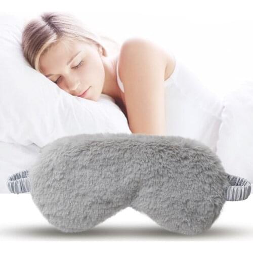 Plush Sleep Goggles Cute Cartoon Shading Comfort Simulation Silk Goggles Autumn And Winter Plush Lunch Break Goggles