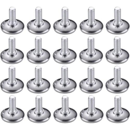 20 pieces / set of metal furniture foot anti-skid mat M6 M8 screw table and cabinet foot mat, adjustable height