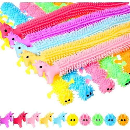 Worm Noodle Fidget Toys TPR Rope Stretch String Anti Stress Toys Vent Reliver Stress Sensory Autism Adult Childre Christmas Gift