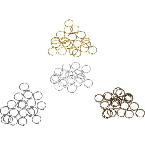 200pcs/lot 4 6 8 10 12 mm Open Jump Rings Double Loops Gold Silver Color Split Rings Connectors For Jewelry Making Supplies DiY