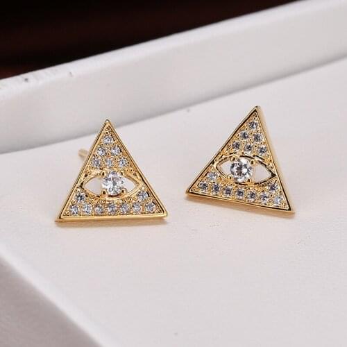 DE325 Street Series Fashion Exquisite Copper Zircon Geometric Stud Earrings Girls Gift Evening Woman Jewelry Stud Earrings
