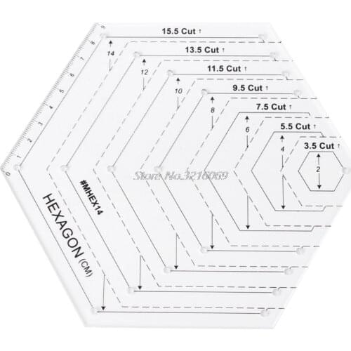 Hexagon Quilting Ruler Patchwork Plastic Template DIY Sewing Tools Useful