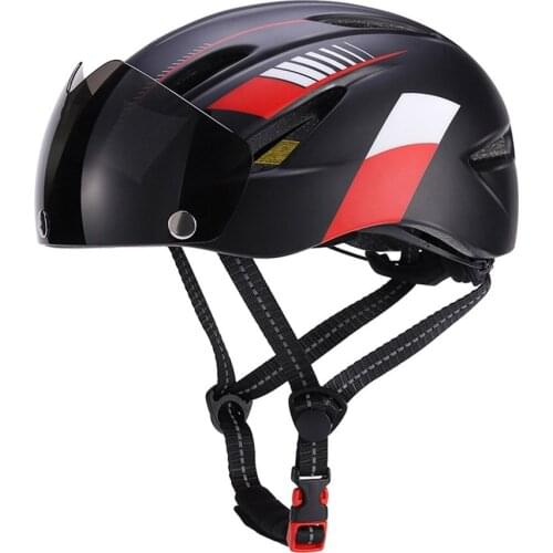 Bike Helmet Motorcycling Helmet with Rechargeable Waterproof Back Light Detachable Magnetic Visor UV Protective for Men Women