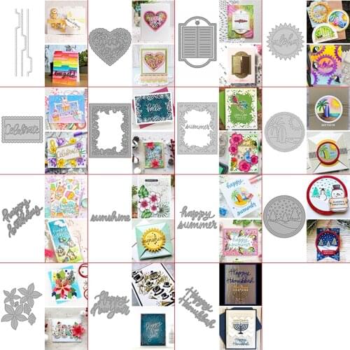 Cutting Dies Happy Wishes Letters Beach Snowfield Sunshine Circle Solitude Window Shutter Heart Line Border Floral Frame 2021