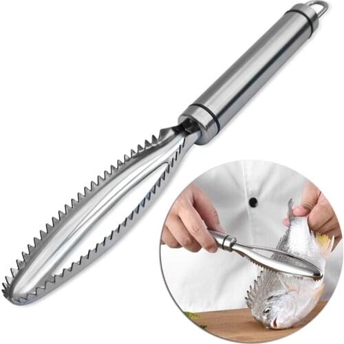Stainless Steel Fish Scaler Scraper Remover Portable Fish Scales Scraping Grater 85DA