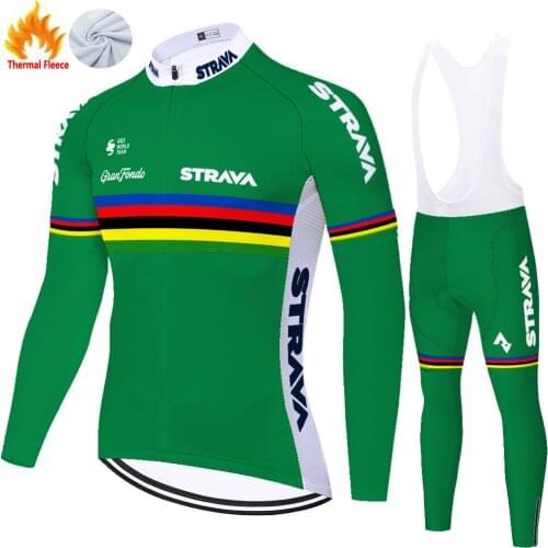 Strava Winter Thermal Fleece Equipamento Одежда Для Велоспорта Abbigliamento Invierno Ropa Ciclismo Hombre Fietskleding Heren