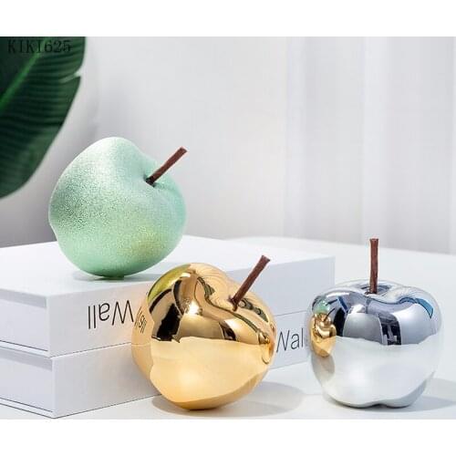 European-style Electroplating Ceramic Apple Crafts Simulation Apple Holiday Gift Countertop Decoration Porcelain Home Decoration