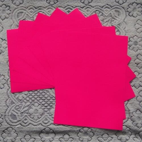 A4*8pcs) Neon Pink Color Only PU Flex Vinyl Paper PU Heat Transfer Vinyl Film for T shirts Iron on Vinyl For Heat Press 611