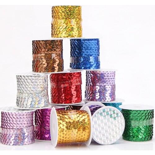 Xugar Sequins Lace Trim For Dress 4.5m/lot Sequin Ribbon DIY Bows Craft Fabric Sewing Clothes Wedding Hair Decoration Supplies