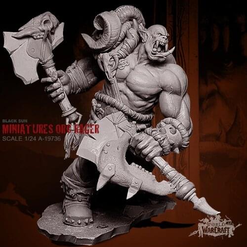 1/24 Resin Kits Orc Tomahawk Hero Resin Hand Soldier Figure (75mm) A-19736