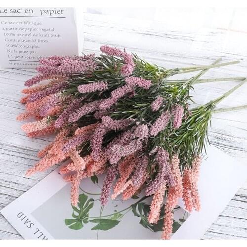 1 Branch Provence Lavender Artificial Plastic Flowers High Quality Wedding Decorative For Home Decor Grain Christmas Fake Plant