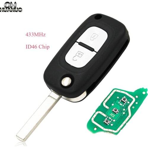 2 Button Folding Flip Remote Smart Car Key 433MHZ ID46 PCF7961 Chip Uncut Blade For Renault Clio 3 Twingo Master Kangoo Modus