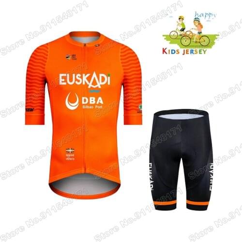 2021 Euskadi Team Kids Cycling Jersey Set Boys Girls Cycling Clothing Children Road Bike Suit MTB Ropa Ciclismo