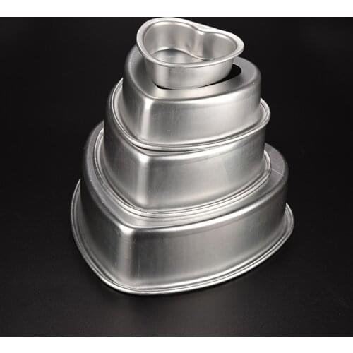 3/5/6/8 inch Fixed Bottom Base Cake Molds Heart Shape Aluminum Cake Pan Muffin Cupcake Mold Tins Baking Tool Kitchen Bakeware