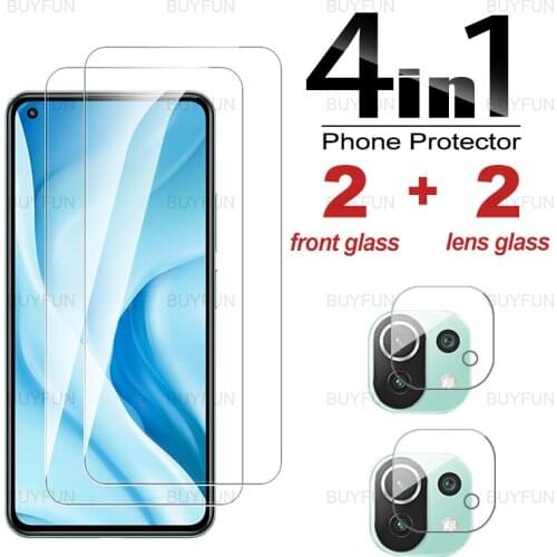 4IN1 Protective Glass for Xiaomi Mi 11 Lite 5G 6.55 inch Full Cover Screen Protector for xiaomi xaomi mi 11 lite Camera Film