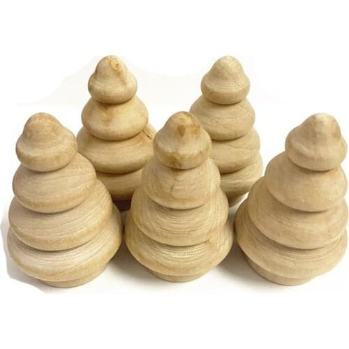 5 Pieces 55*37mm Wooden Tree Chess Pieces Board Game Accessories Wood Pawn For Board Games DTY Accessories