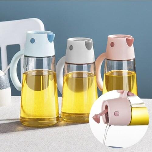 Automatic Opening Closing Oil Bottle Leakproof Condiment Container Plastic Seasoning Sprayer Kitchen Olive Oil Dispenser Bottles