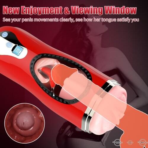 Automatic Male Masturbator Tongue Licking Adult Masturbation Cup Real Vagina Pussy Pocket Oral sex Vibration Sex Toys for Men