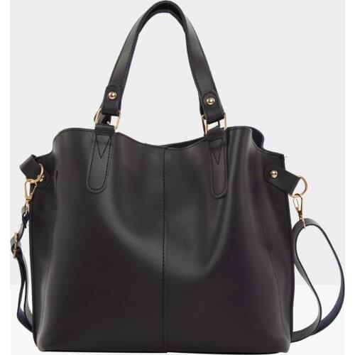 Bagmori Navy Blue Female Three Compartment Studs Detail Bag M000002918