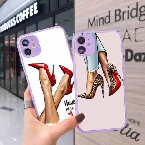 Girl Boss Pink Women power Phone Case Matte transparent For Purple iPhone 12 Mini 11 Pro XR XS Max 7 8 Plus X Back Cover