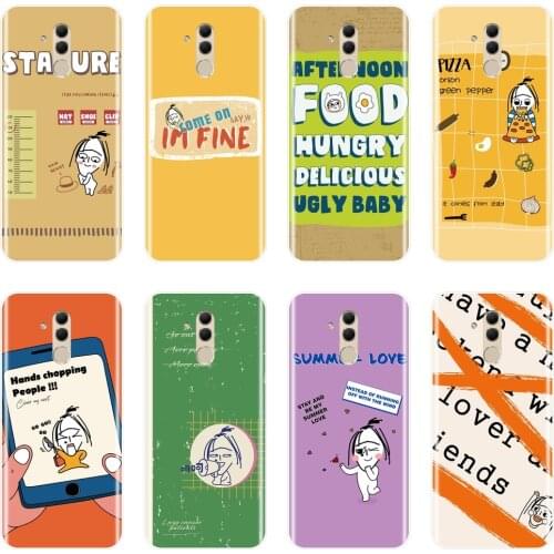 For Huawei Mate 20 10 9 Lite Phone Case Silicone Yellow Girl Cartoon Funny Purple Soft Back Cover For Huawei Mate 7 8 9 10 Pro