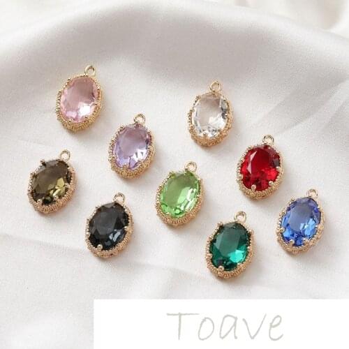 Color-preserving hanging plating retro oval large rhinestone edging diy earrings hairpin pendant material accessories