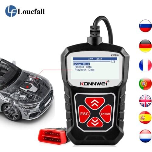 KW310 OBD2 Scanner for Auto OBD 2 Car Scanner Diagnostic Tool Automotive Scanner Car Tools Russian Language PK Elm327 new