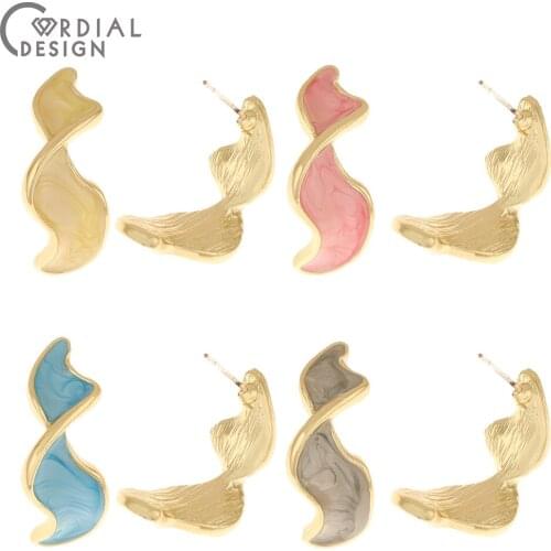 Cordial Design 50Pcs 10*25MM Jewelry Findings & Components/Leaf Shape/Paint Effect/Earrings Stud/DIY Making/Jewelry Accessories