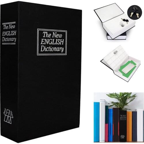 Novelty Design Lock-up English Dictionary Shape Money Saving Box Safe Book Coin Piggy Bank with Key Cash Coins Storage Box