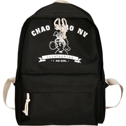 Hot Selling Women Pattern Printed Backpack Teenagers Girl Stylish School Bag Canvas Bookbag