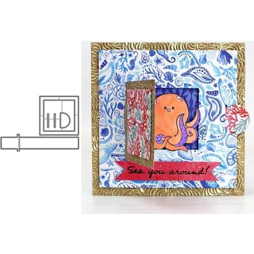 Square Pull Tab Window Metal Cutting Dies for Scrapbooking Handmade Tools Mold Cut Stencil New DIY Card Make Mould Model Craft