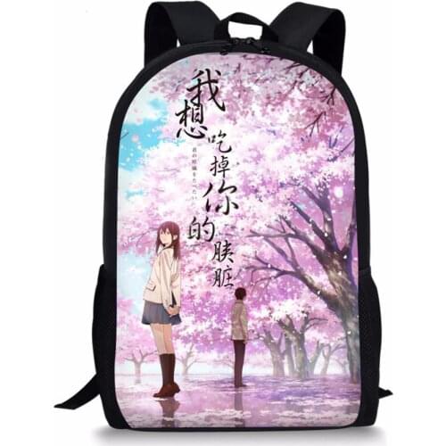 HaoYun Fashion Children Backpack I want to eat your pancreas Pattern School Book Bags Cartoon Gothic Design Teenagers School Bag