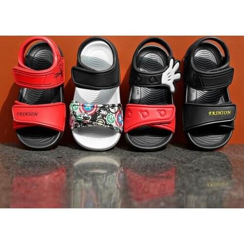 Summer New Soft Non-Slip Beach Shoes Captain America Spiderman Mickey Open Childrens Sandals Wild Boys Girls Student Kids Shoes