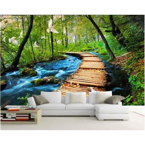 3d wallpaper custom mural non-woven wall stickers The 3 d TV setting wall Bridges the pigeons wallpaper for walls 3 d