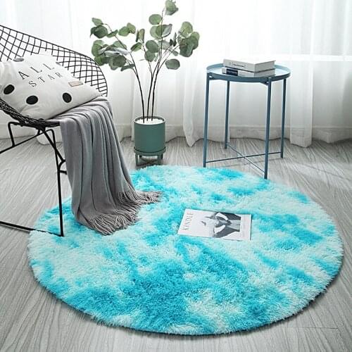 New Arrival Round tie-dyed carpet Nordic ins bedroom bedside rug computer chair yoga rug Living room coffee table mat