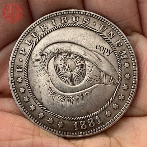 The Window of the Heart Eyes 1881 Hobo Nickel Coin Morgan Dollar Copy Coin Tramp Copper Coins Collectibles