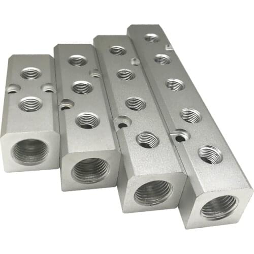 38x30mm 1/4" 1/2" BSP Female Pneumatic Fitting Quick Connector Distributor Manifold Splitter Aluminium Block For Air Compressor