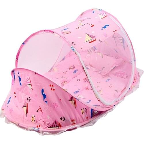 Portable Baby Netting Bedding Crib Mat Pad Cover Foldable Baby Mosquito Nets Tent Bed Mattress Pillow Suit for 0-3Years