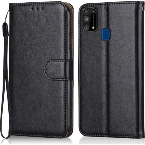 Folio Luxury Leather Case for On Samsung Galaxy M31 M315 M315F SM-M315F 6.4''Wallet Stand Flip Case Phone Bag with Strap
