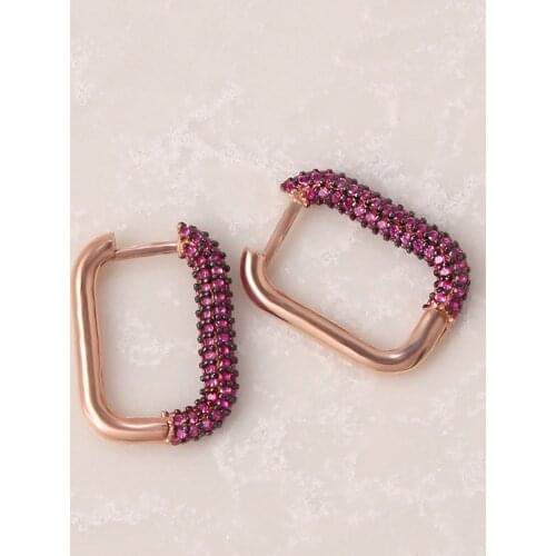 Pink Zircon Silver Earrings