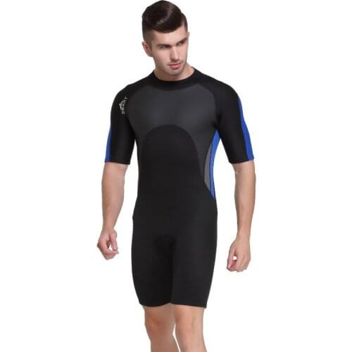 Sbart 2mm Mens Short Wetsuit One-piece Thicken Thermal Winter Swimming Rash Guard for Snorkeling Surfing Diving Scuba Diving