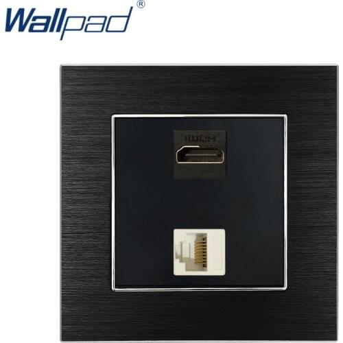 HDMI-compatible And RJ45 CAT6 Socket Wallpad Luxury Satin Metal Panel USB Wall Outlet Panel For Data Transmission