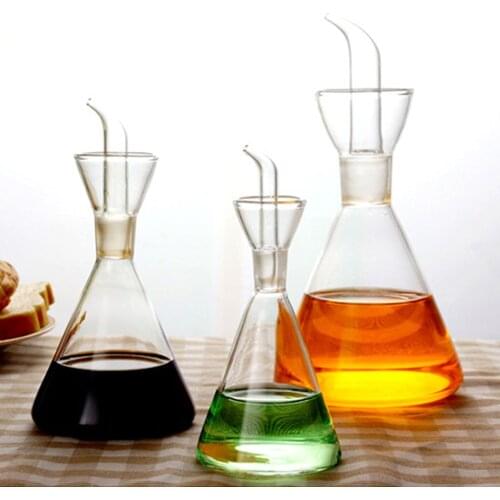 500ml/250ml/125ml Glass Olive Oil Bottle Leak-Proof Drops Edible Oil Vinegar Soy Sauce Spice Jar Storage Pot Kitchen Supplies