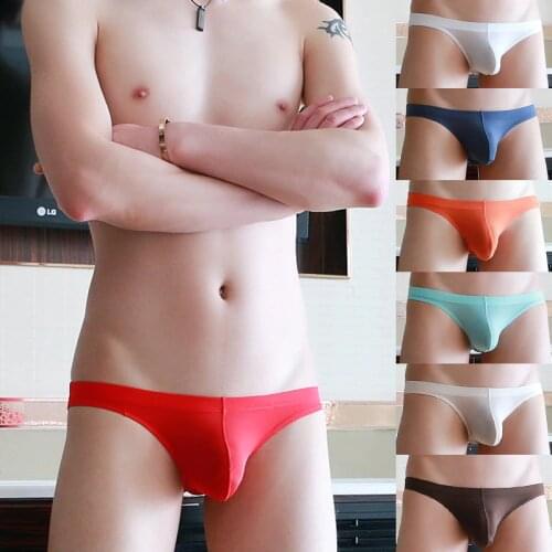 Brand New Ice Silk Ultra-thin Transparent Mens Sexy Underwear Briefs Men Seamless Sexy Gay Panties Pouch Bikini Erotic Underwear